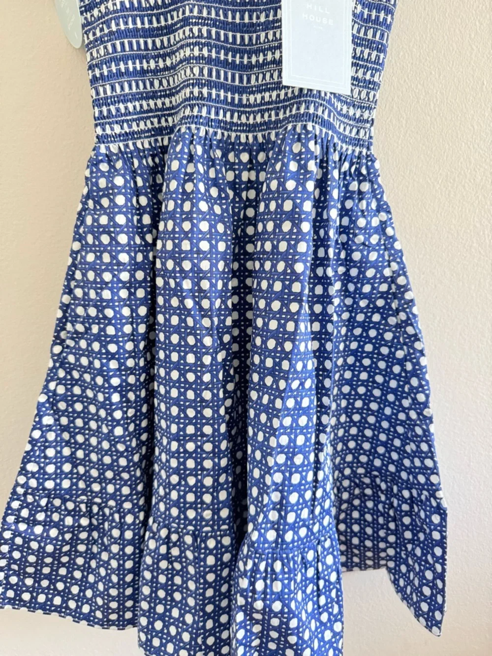 NWT Hill House The Elizabeth Nap Mini Dress in Blue Basket Weave size XXS - Picture 6 of 12